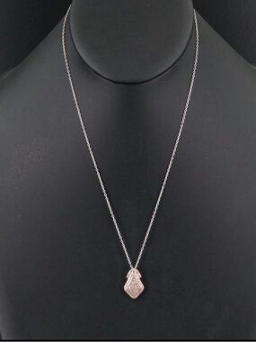 Diamond pendant, 18 inch sterling chain - Women Jewelry